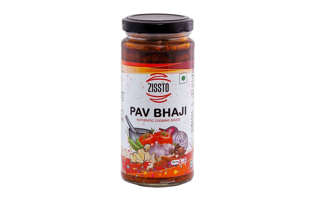Zissto Pav Bhaji Authentic Cooking Sauce   Glass Jar  250 grams